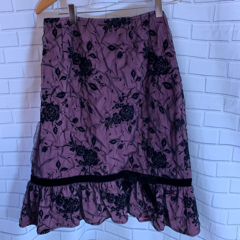 Rickie Freeman For‎ Teri John Lace Illusion Skirt